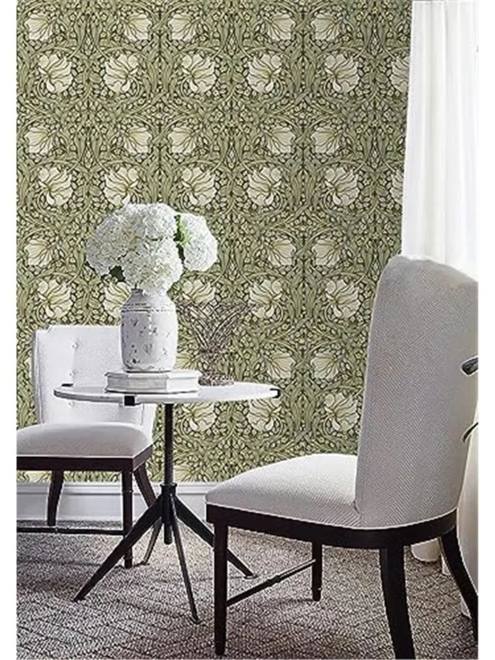 Wallpaper Vintage Wall Paper Sage Green Removable | Textured Renter Friendly
